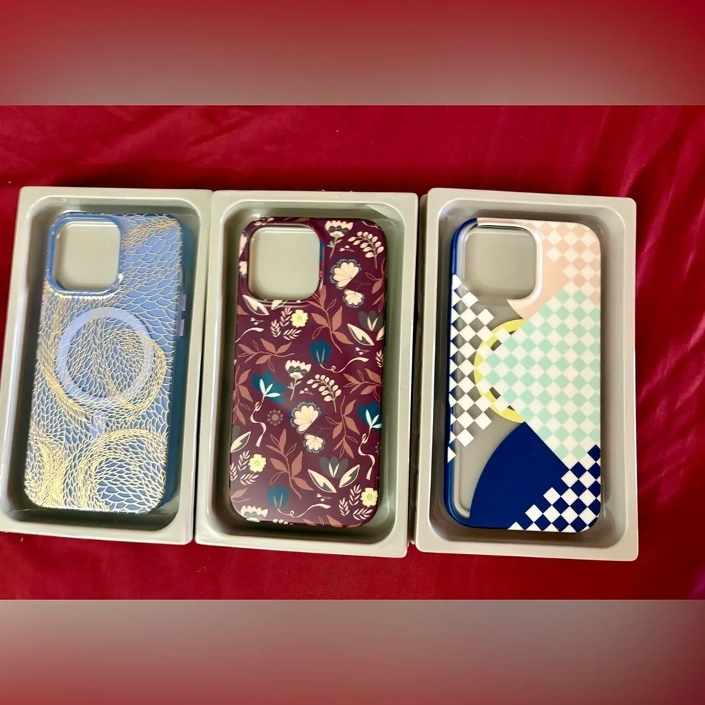 new- 3 Heyday  iPhone 16 PRO MAX  Gold & Floral and Geometric All three cases